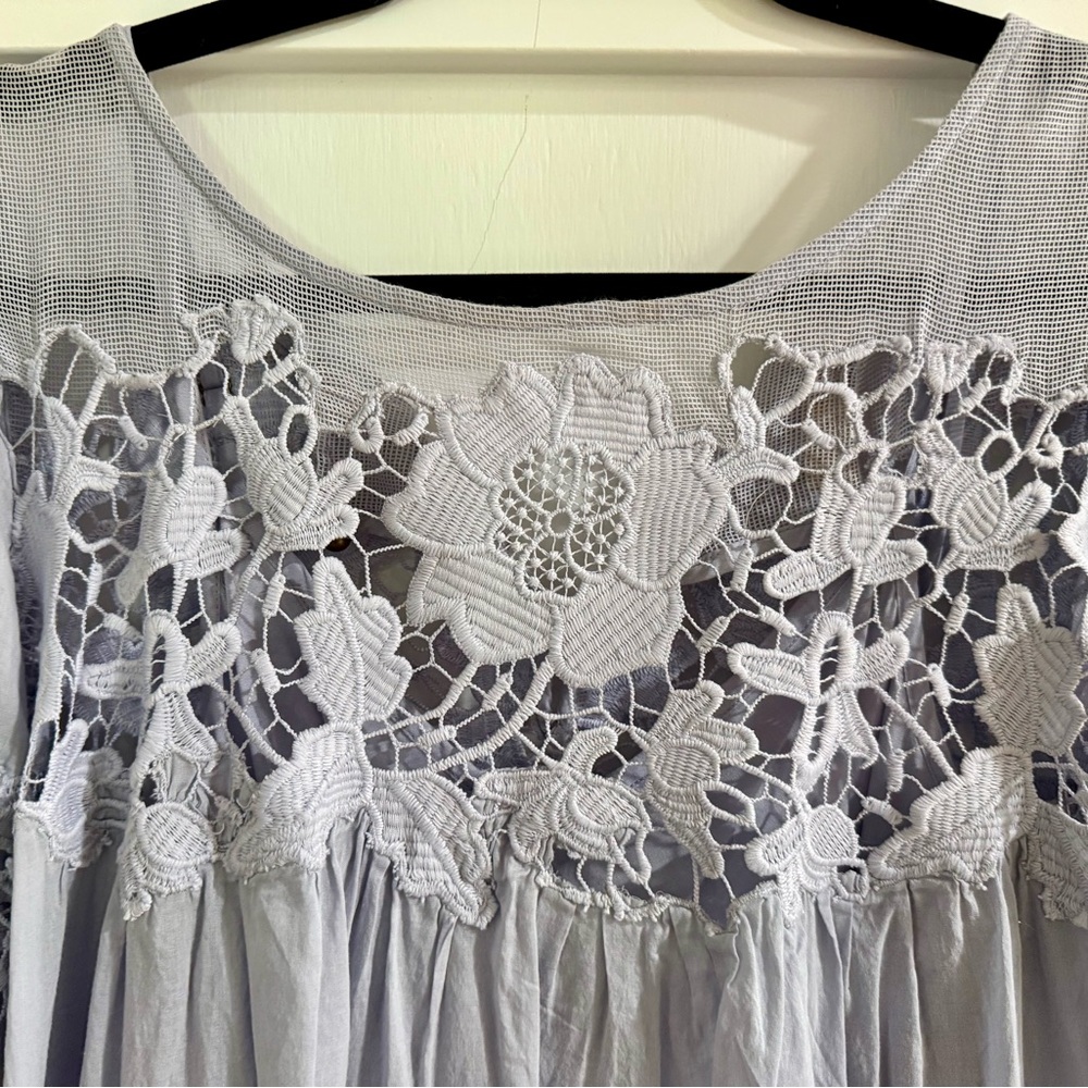 Anthropologie Holding Horses Magnolia Lace Dress Lilac US 10 Boho Lace Mini - Picture 9 of 13